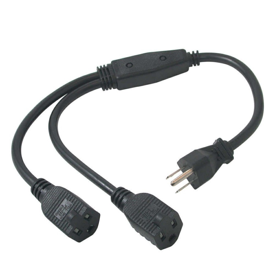 Cables to Go 1.5Ft (0.46M) 16 Awg 1-To-2 Power Cord Splitter (1 Nema 5-15P To 2 Nema 5-15R) (Taa Compliant) Wholesale