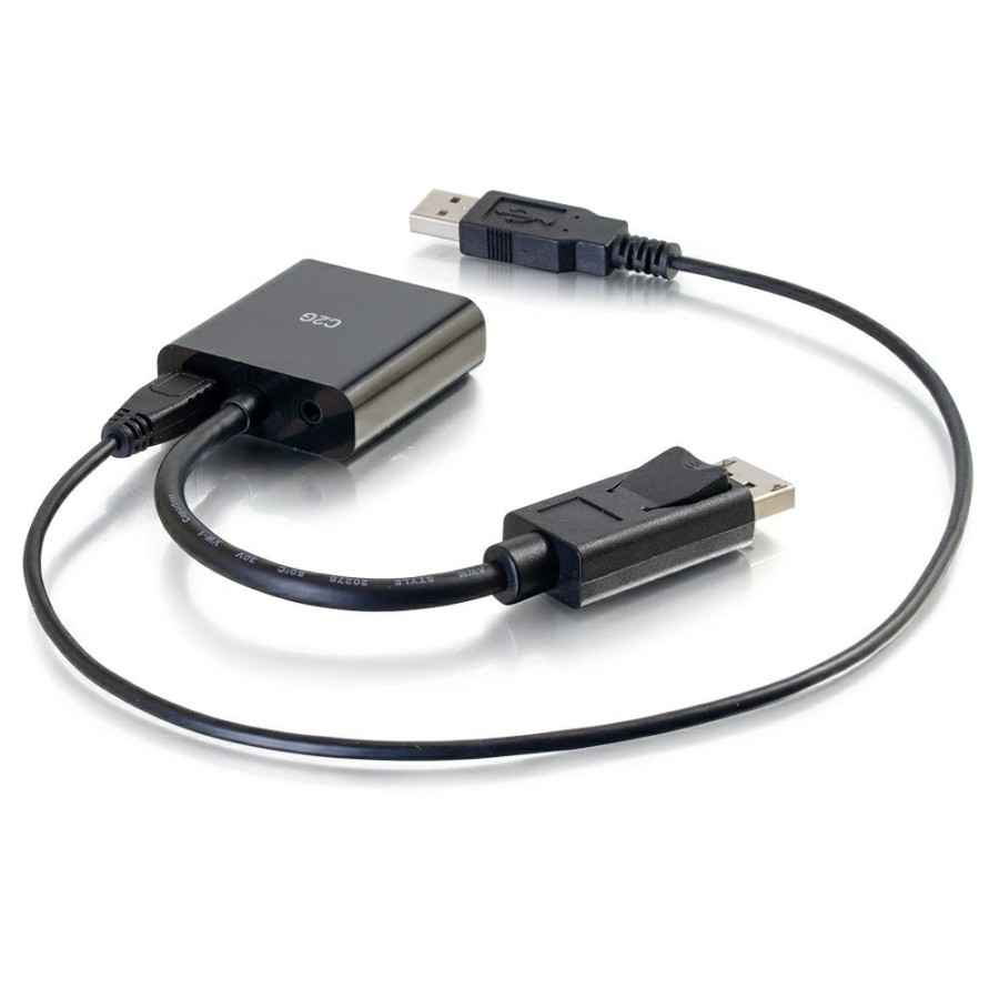 Cables to Go 8In Displayport Male To Vga + Audio Female Active Adapter Converter - Black New