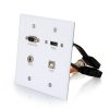 Cables to Go Rapidrun Vga + 3.5Mm Double Gang Wall Plate + Hdmi And Usb Pass Through - White Hot