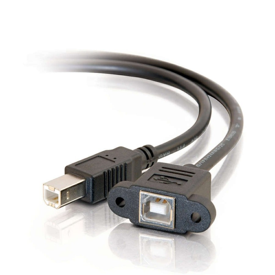 Cables to Go 1.5Ft (0.46M) Panel-Mount Usb 2.0 B Female To B Male Cable New