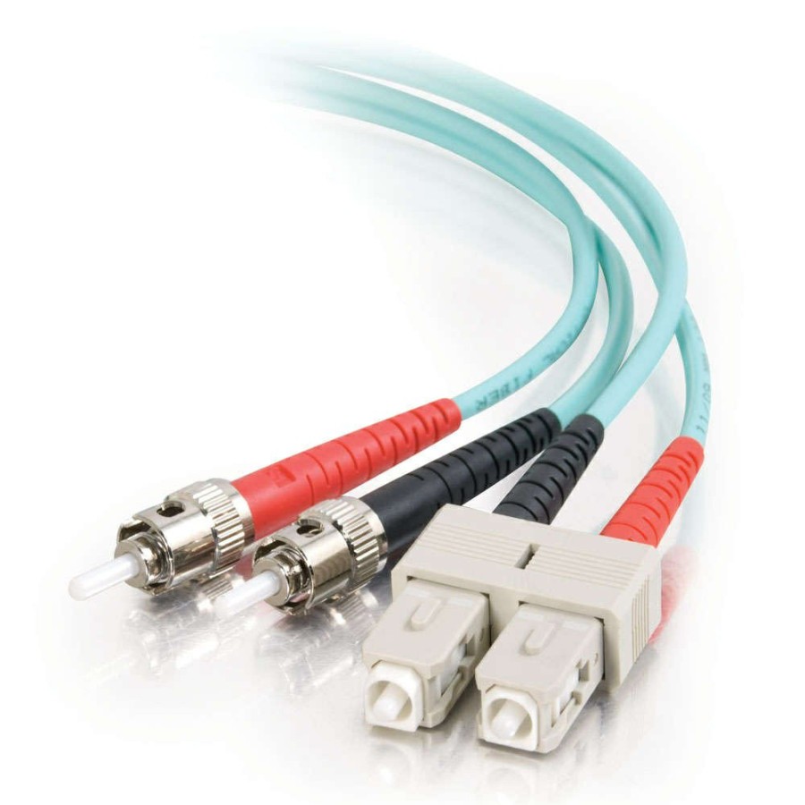 Cables to Go 16.4Ft (5M) Sc-St 10Gb 50/125 Om3 Duplex Multimode Fiber Optic Cable (Taa Compliant) - Aqua Wholesale