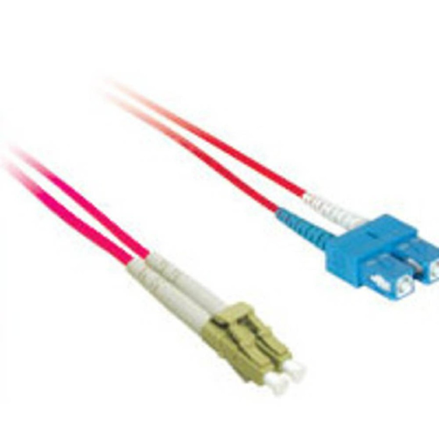 Cables to Go 3.3Ft (1M) Lc-Sc 9/125 Os2 Duplex Single-Mode Fiber Optic Cable (Taa Compliant) - Plenum Cmp-Rated - Red Hot