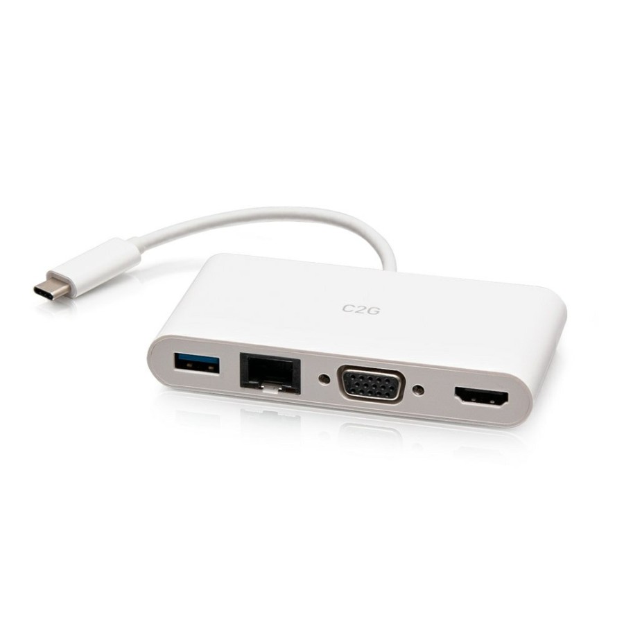 Cables to Go Usb-C® To Hdmi®, Vga, Usb-A, And Rj45 Multiport Adapter - 4K 30Hz - White Best