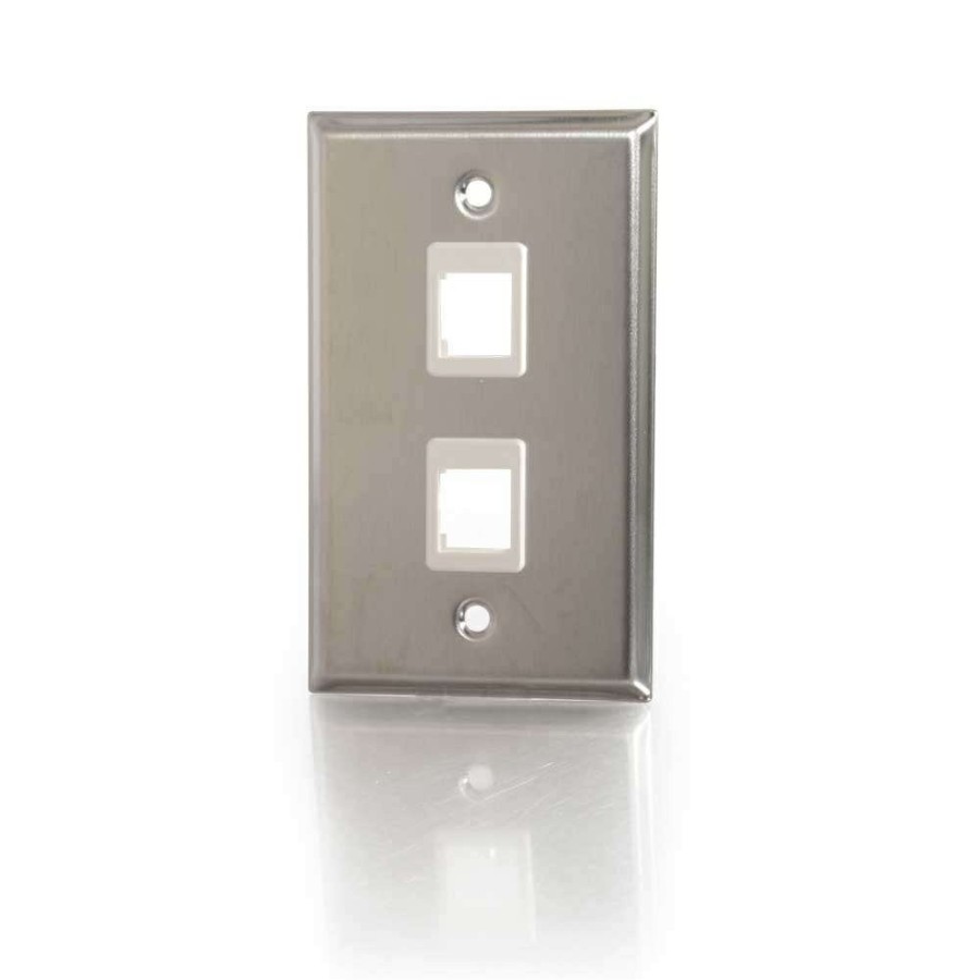 Cables to Go Two Port Keystone Single Gang Wall Plate - Stainless Steel (Taa Compliant) Wholesale