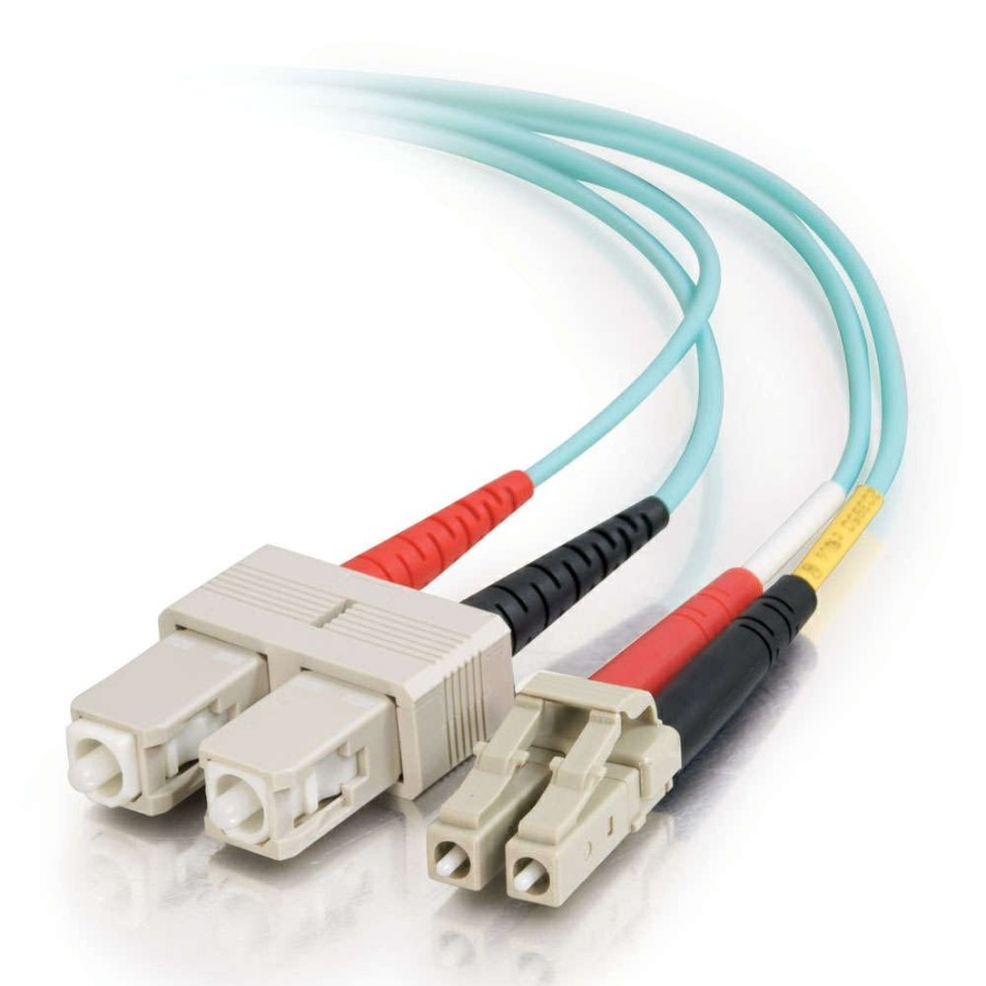 Cables to Go 23Ft (7M) Lc-Sc 10Gb 50/125 Om3 Duplex Multimode Pvc Fiber Optic Cable - Aqua Best