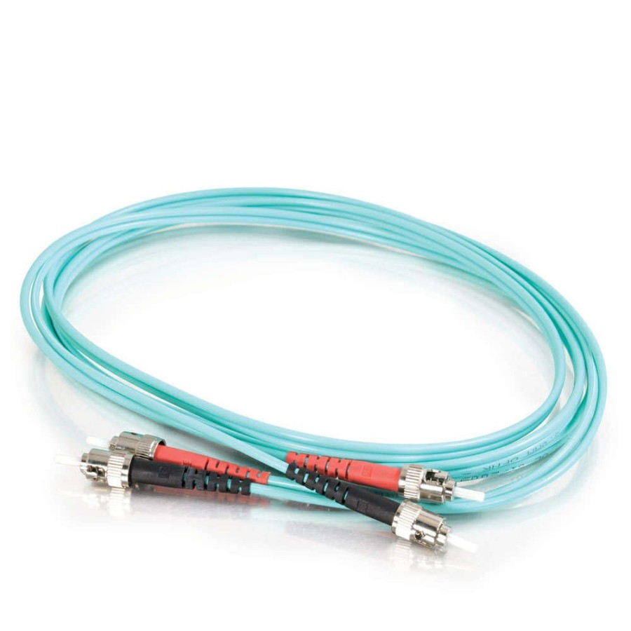 Cables to Go 65.6Ft (20M) St-St 10Gb 50/125 Om3 Duplex Multimode Pvc Fiber Optic Cable (Usa-Made) - Aqua Clearance