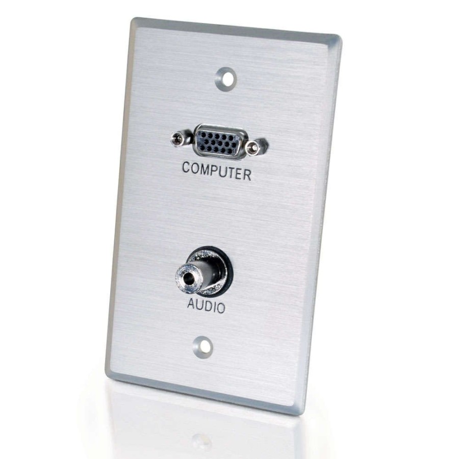 Cables to Go Vga And 3.5Mm Audio Pass Through Single Gang Wall Plate - Brushed Aluminum Best