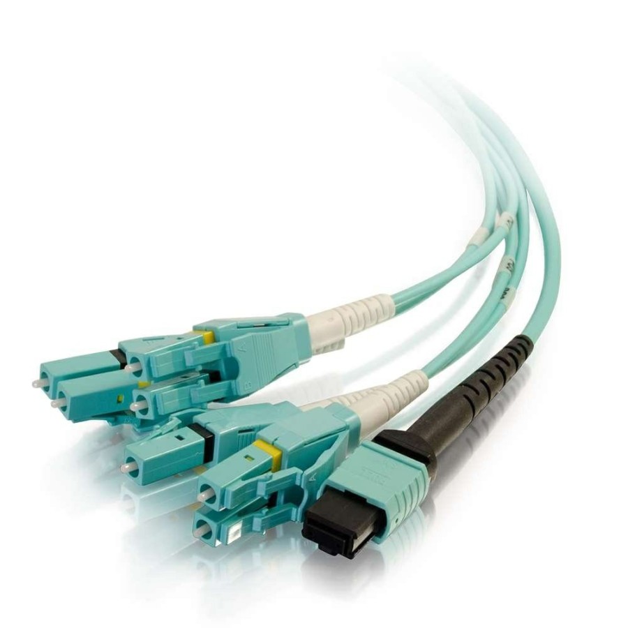 Cables to Go 6.6Ft (2M) Mtp® Compatible Mpo To 4 Duplex Fiber Breakout Cable Om4 Riser Rated (Ofnr) Wholesale