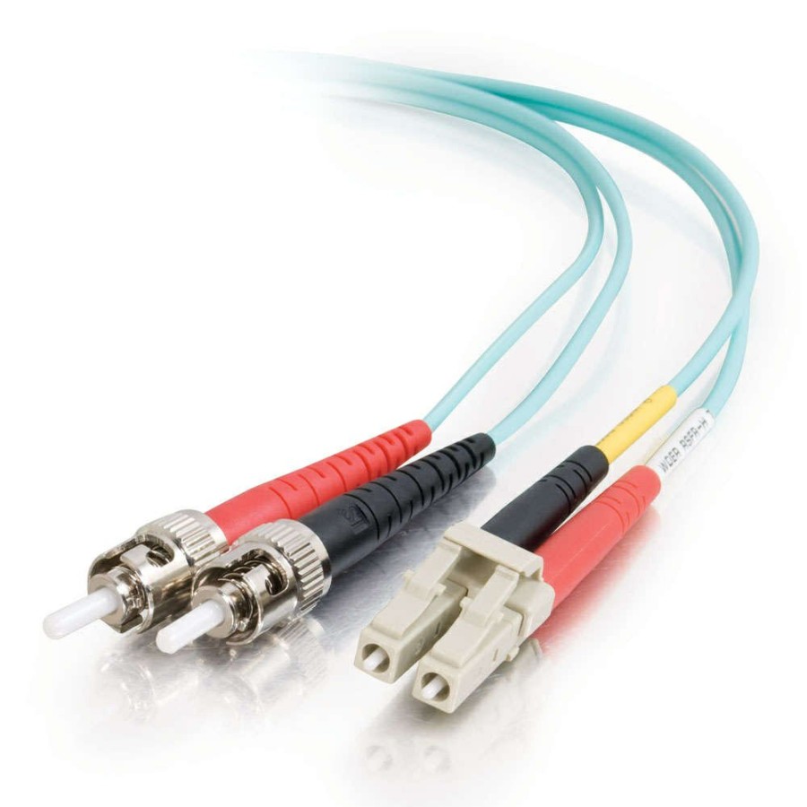 Cables to Go 32.8Ft (10M) Lc-St 10Gb 50/125 Om3 Duplex Multimode Fiber Optic Cable (Taa Compliant) - Aqua Wholesale