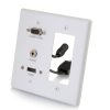 Cables to Go Hdmi®, Vga And 3.5Mm Audio Pass Through Double Gang Wall Plate With One Decorative Cutout - White Hot