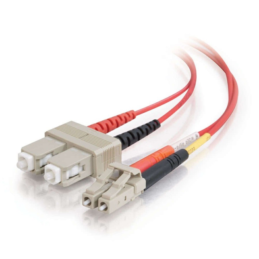 Cables to Go 9.8Ft (3M) Lc-Sc 62.5/125 Om1 Duplex Multimode Fiber Optic Cable (Taa Compliant) - Plenum Cmp-Rated - Red New