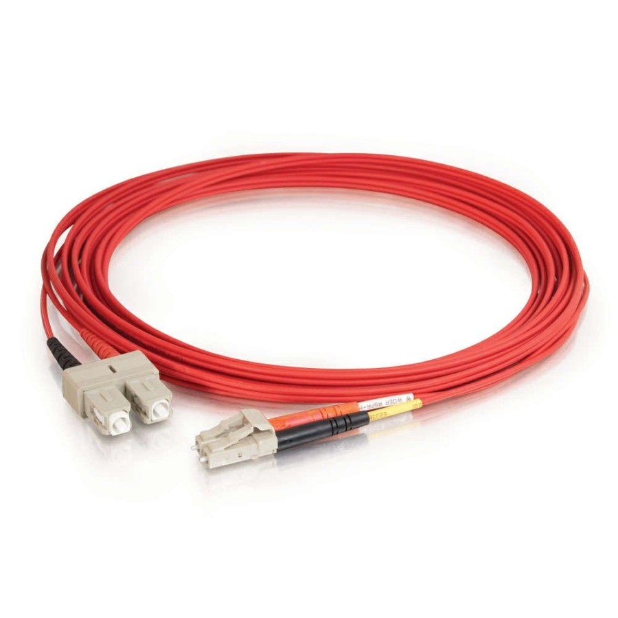 Cables to Go 9.8Ft (3M) Lc-Sc 62.5/125 Om1 Duplex Multimode Fiber Optic Cable (Taa Compliant) - Plenum Cmp-Rated - Red New