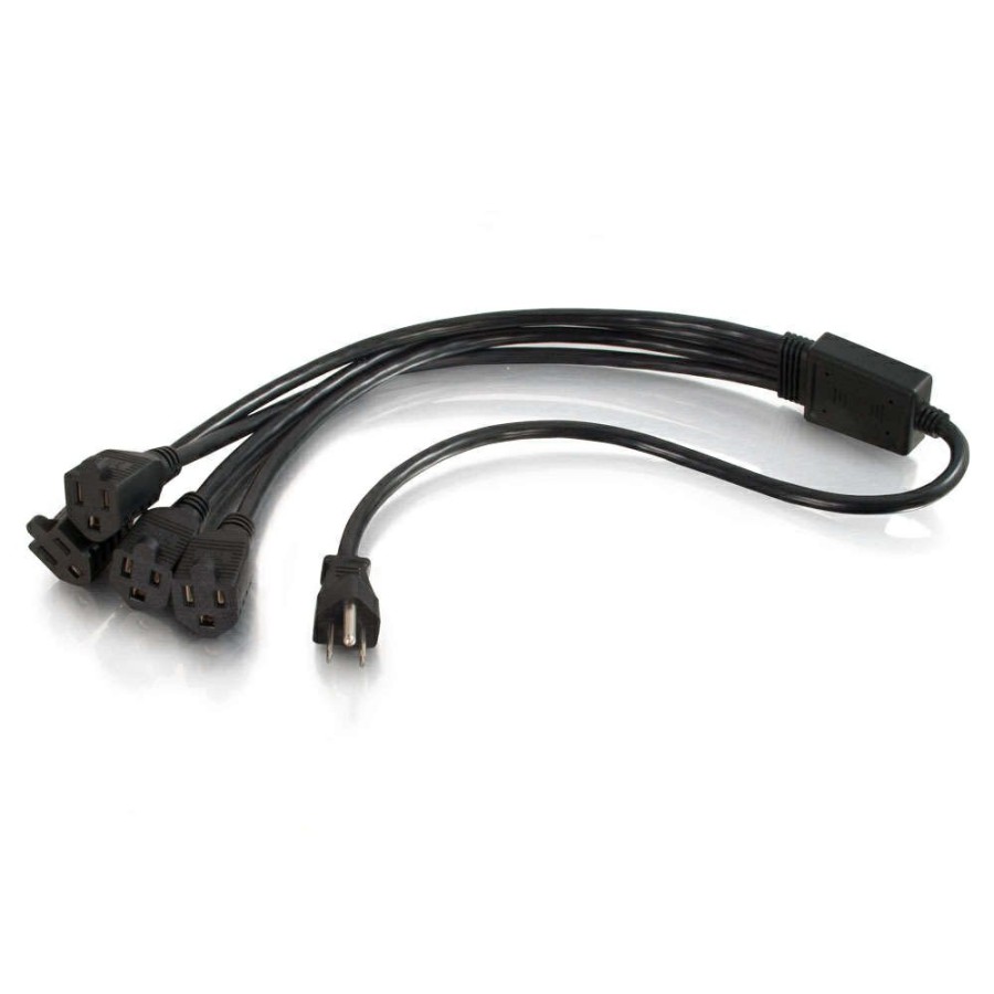 Cables to Go 1.5Ft (0.46M) 16 Awg 1-To-4 Power Cord Splitter (1 Nema 5-15P To 4 Nema 5-15R) (Taa Compliant) Clearance