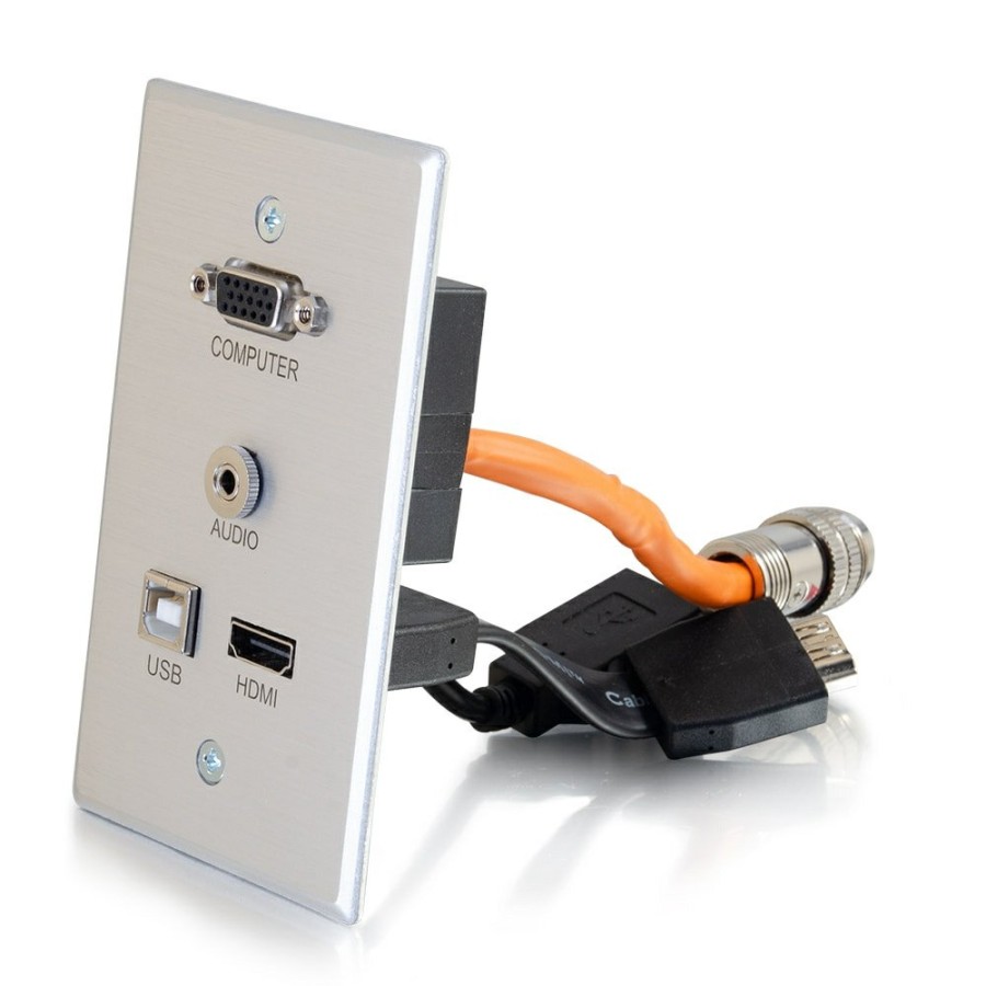 Cables to Go Rapidrun Vga + 3.5Mm + Hdmi And Usb Pass Through Single Gang Wall Plate Wholesale